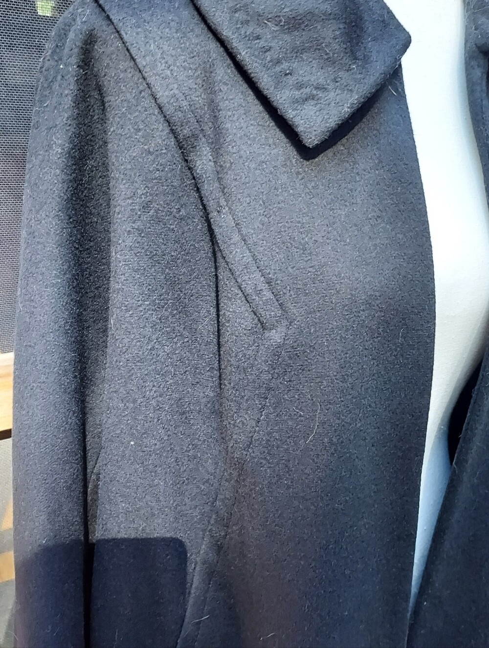 Vintage 50s Black Wool Clutch Coat - Picture 5 of 9